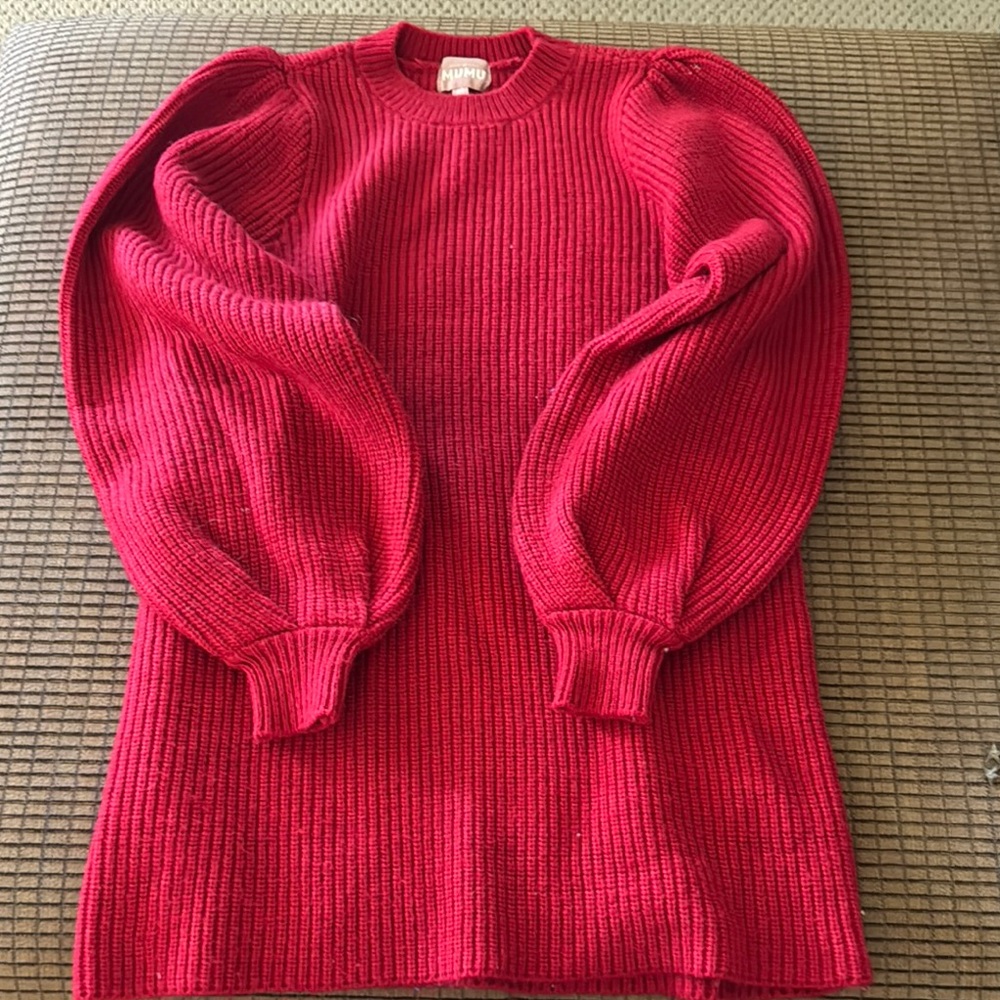 Show Me Your MuMu Vibrant Red Crew Neck Sweater
